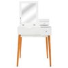 vidaXL Dressing Table White and Brown MDF, Glass, Pinewood, Metal Medium
