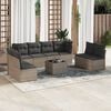vidaXL Garden Sofa Set Grey PE Rattan, Polyester, Foam, Cotton Fiber Large