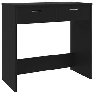 vidaXL Desk Black Engineered Wood Small Storage Desk Rectangular