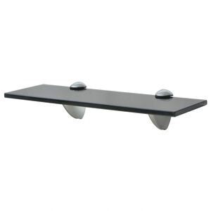 vidaXL Floating Shelf Black Tempered safety glass, Zinc alloy