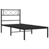 vidaXL Metal Bed Frame Black Powder-Coated Steel Small Single Sturdy
