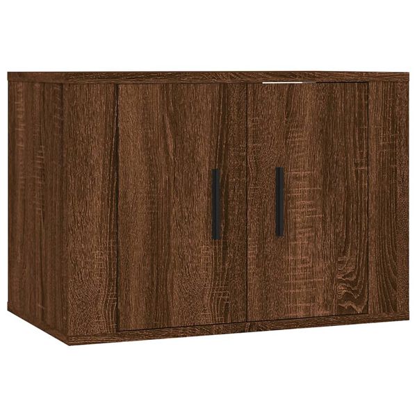vidaXL Wall-mounted TV Cabinet Set of 2 Brown oak Engineered wood Medium