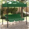vidaXL Garden Swing Bench Green Powder-Coated Steel Large