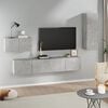 vidaXL TV Cabinet Set Set of 4 Concrete Grey Engineered Wood Medium