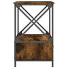 vidaXL Bedside Table Set of 2 Smoked Oak Engineered Wood, Iron Medium