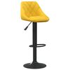 vidaXL Bar Stool Set of 2 Mustard Yellow Velvet, Steel Adjustable