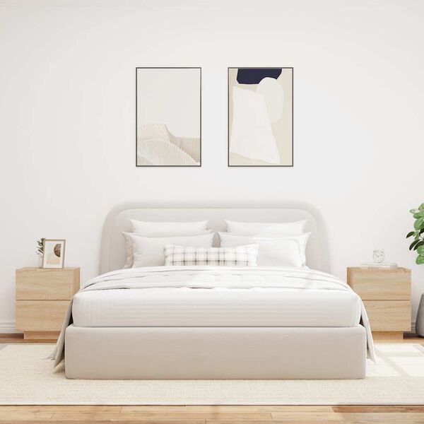 vidaXL Bedside Cabinet Set of 2 Sonoma oak Engineered wood Medium