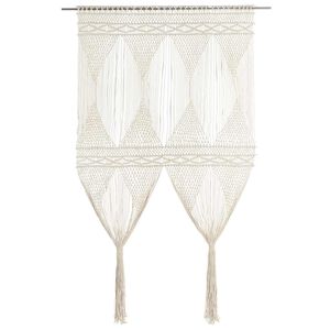vidaXL Macrame Curtain 55.1x94.5" Cotton