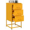 vidaXL Bedside Cabinet Mustard Yellow Steel Medium Bedside Cabinet