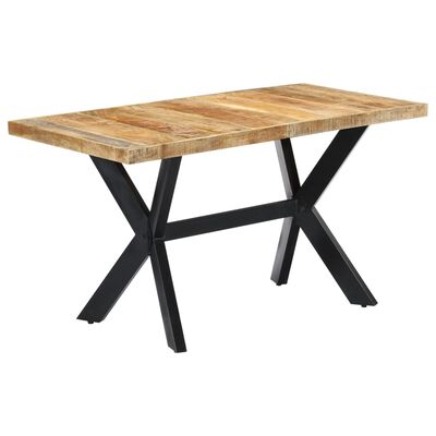 vidaXL Dining Table 55.1"x27.6"x29.5" Solid Rough Mango Wood