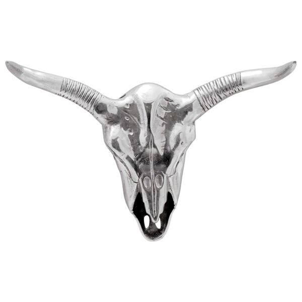 vidaXL Bull Skull Silver 19.29 x 3.94 x 14.17 in Aluminium