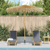 vidaXL Garden Parasol Brown Bamboo pole, Banana leaf roof