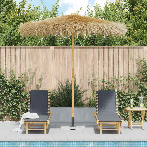 vidaXL Garden Parasol Brown Bamboo pole, Banana leaf roof