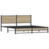 vidaXL Bed Frame Sonoma Oak Steel, Engineered Wood Queen Bed Frame