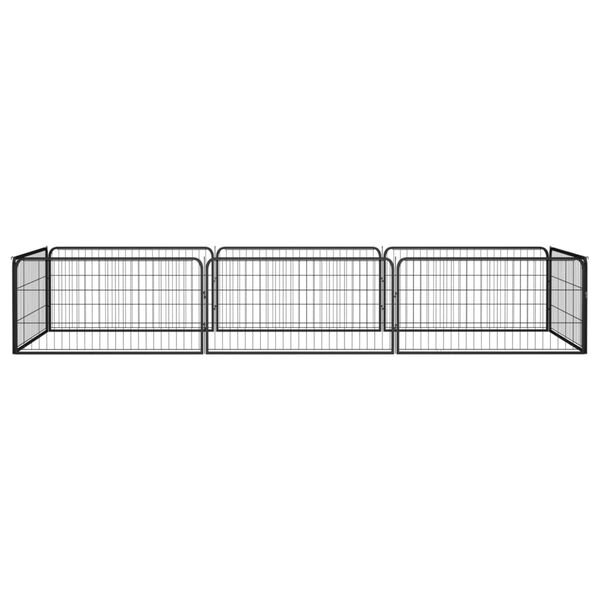 vidaXL Dog Playpen Black Powder-coated steel 39.4x19.7 in Panels