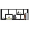 vidaXL Wall Shelf Black Engineered wood Medium Wall Shelf Rectangular