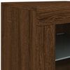 vidaXL Sideboard with LED Lights Brown Oak 63.8"x14.6"x26.4"