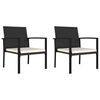 vidaXL Dining Set Black Table and Chairs, Cream Cushions