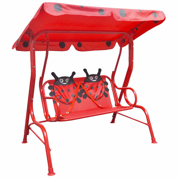 vidaXL Swing Chair Red Steel Child-sized Swing Chair Rectangular