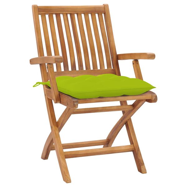 vidaXL Patio Chair Set of 6 Bright green, Natural wood