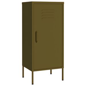 vidaXL Storage Cabinet Olive Green Steel Medium Storage Cabinet