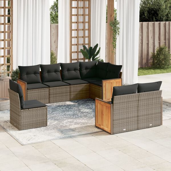 vidaXL Garden Sofa Set Grey, Dark Grey