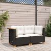 vidaXL Garden Sofa Set of 2 Black PE Rattan Regular Modular