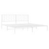 vidaXL Bed Frame White Steel Double Bed Frame Rectangular