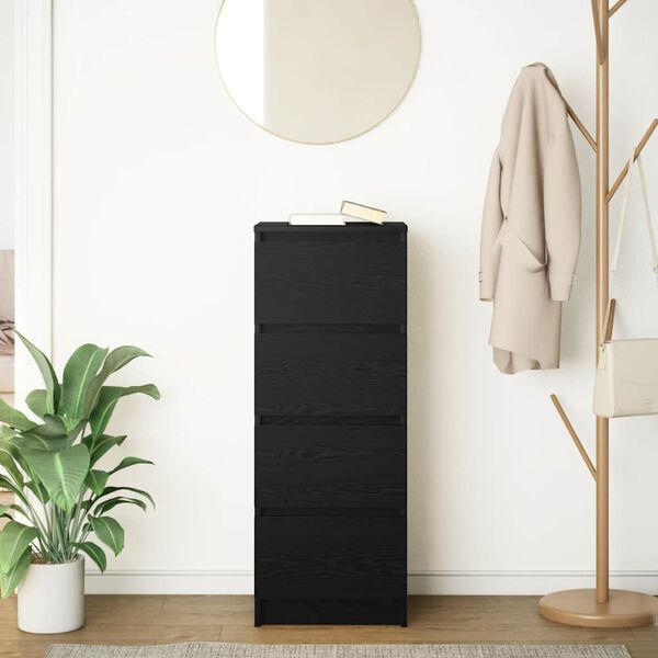 vidaXL Sideboard Black Oak Engineered Wood Medium Black Oak Sideboard