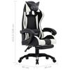vidaXL Racing Chair White and black Faux leather, PVC, polyester, cotton