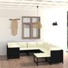 vidaXL Garden Lounge Set Black, Cream White