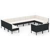 vidaXL Garden Lounge Set Black, Cream White
