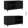vidaXL Record Cabinet with Shelf Black Oak 33.46 x 14.96 x 18.90 in