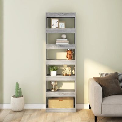 vidaXL Book Cabinet/Room Divider Gray Sonoma 23.6"x11.8"x78"