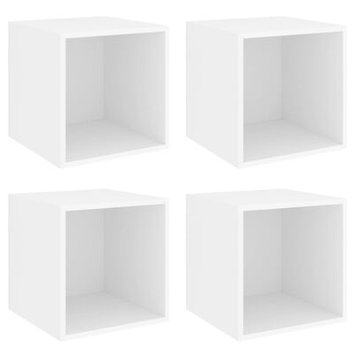 vidaXL Wall Cabinets 4 pcs White 14.6"x14.6"x14.6" Engineered Wood