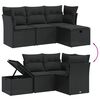 vidaXL Garden Sofa Set Black Poly Rattan, Powder-Coated Steel Large