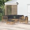 vidaXL Garden Lounge Set Dark Grey Bamboo Large Modular