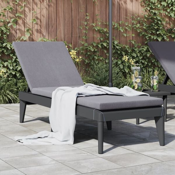 vidaXL Sun Lounger Anthracite Polypropylene 73.2 x 23.6 x 11.4 in