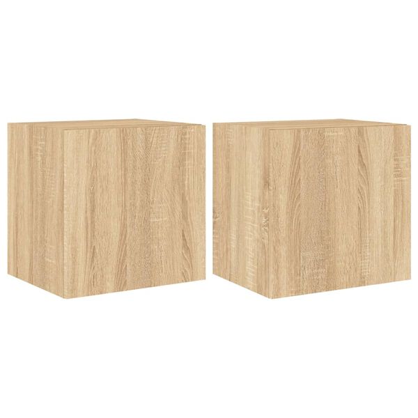 vidaXL TV Wall Cabinet Set of 2 Sonoma oak Engineered wood Medium