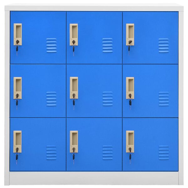 vidaXL Locker Cabinet Set of 2 Light grey and blue Steel Medium