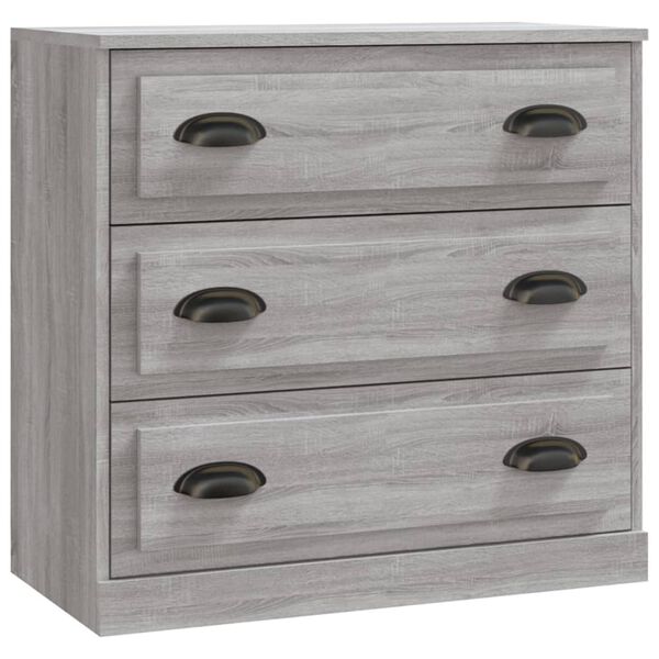 vidaXL Sideboard Set of 2 Grey Sonoma Engineered Wood Medium Modern
