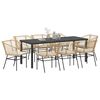 vidaXL Garden Dining Set 9 pcs Brown poly rattan