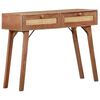 vidaXL Console Table Wheat finish Solid mango wood with natural cane