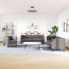 vidaXL 3 Piece Chesterfield Sofa Set Gray Faux Leather