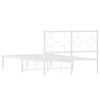 vidaXL Bed Frame White Steel Small Double Bed Frame Rectangular