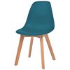 vidaXL Dining Chair Set of 6 Turquoise Plastic seat and rubberwood legs