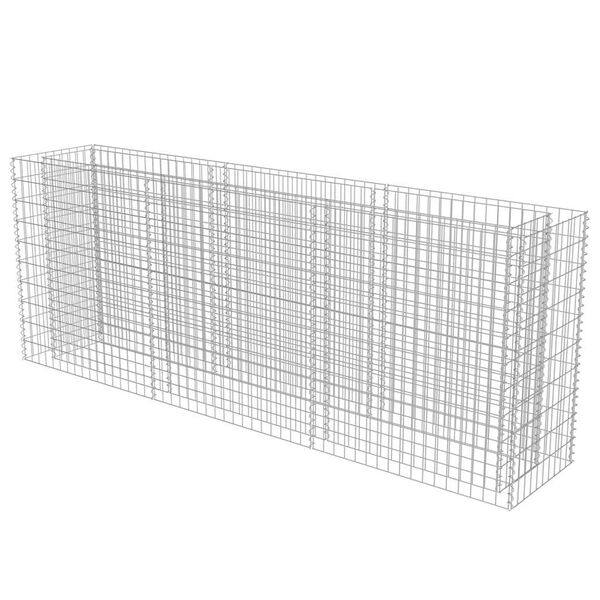 vidaXL Gabion Raised Bed Silver Galvanized steel Large Durable
