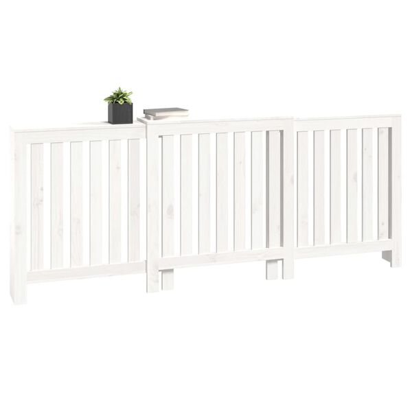 vidaXL Radiator Cover White 82.7x8.3x33.5" Solid Wood Pine