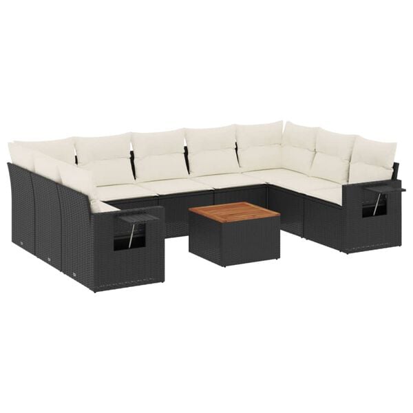 vidaXL Garden Sofa Set Black