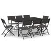 vidaXL Outdoor Dining Set Anthracite and Black Powder-coated Steel, Glass